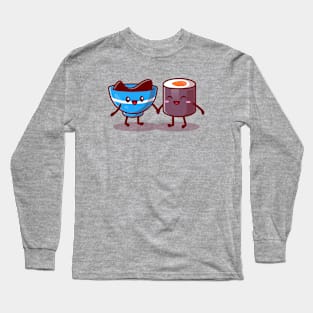 Cute Sushi And Shoyu Sauce Couple Cartoon Long Sleeve T-Shirt